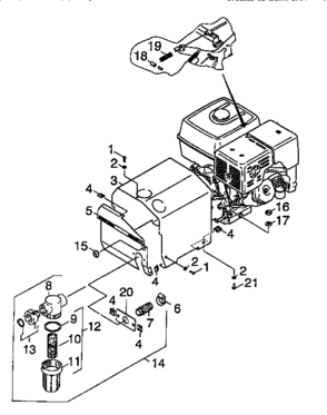Component Diagram and Parts List for 74271  Craftsman Pressure Washer
