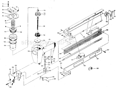 Tacker Diagram and Parts List for 18991  Craftsman Nailer