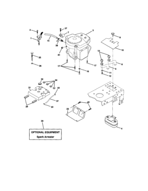 Engine Diagram and Parts List for 917271814  Craftsman Lawn Tractor