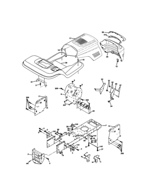 Chassis And Enclosures Diagram and Parts List for 917271634  Craftsman Lawn Tractor
