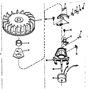 Magneto (wico Fw-2640) Diagram and Parts List for 143103021  Craftsman Engine