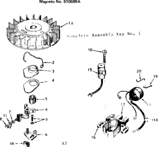 Magneto Diagram and Parts List for 143567012  Craftsman Engine