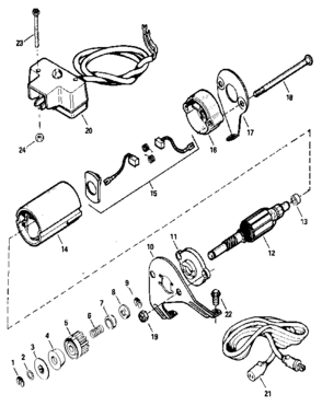 Electric Starter Motor Kit No. 590670 Diagram and Parts List for 143944571  Craftsman Engine