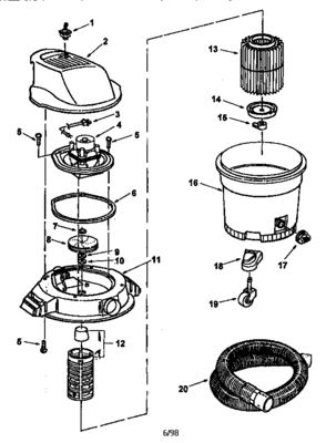 Part Location Diagram of 73332 Craftsman Drum dust