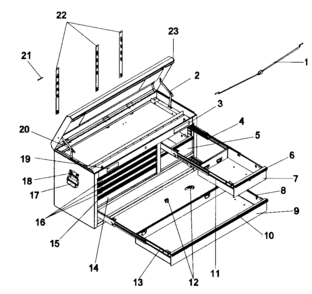 Tool Chest Diagram and Parts List for 706596213  Craftsman Tool Stand & Cart