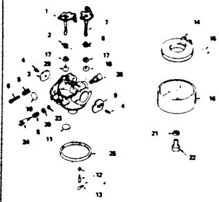 Part Location Diagram of 631740A Craftsman Carburetor