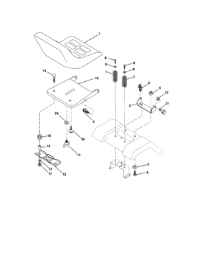 Seat Assembly Diagram and Parts List for 917272674  Craftsman Lawn Tractor