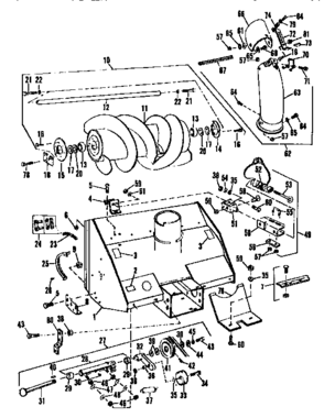 Auger  Assembly Diagram and Parts List for 842240641  Craftsman Snow Blower