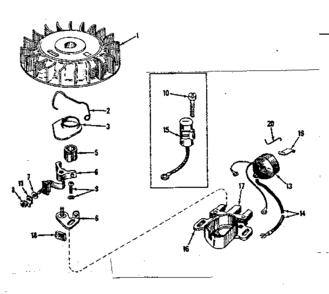 Magneto No. 610693 Diagram and Parts List for 143133042  Craftsman Engine