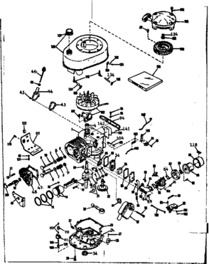 Basic Engine Diagram and Parts List for 143135102  Craftsman Engine