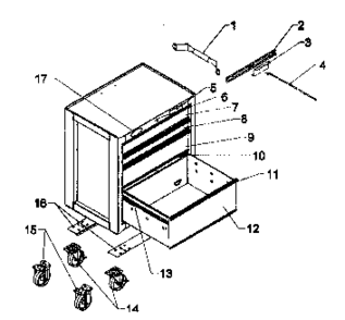 Chest Diagram and Parts List for 706618091  Craftsman Tool Stand & Cart