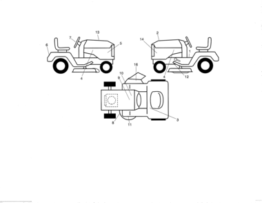 Decals Diagram and Parts List for 917986440  Craftsman Lawn Tractor