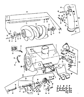 Auger  Assembly Diagram and Parts List for 842240722  Craftsman Snow Blower