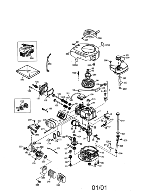 4-cycle Engine Diagram and Parts List for 143015502  Craftsman Engine