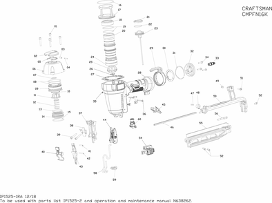 Diagram Diagram and Parts List for CMPFN16K Type 0 Craftsman Nailer