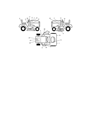 Decals Diagram and Parts List for 917273662  Craftsman Lawn Tractor