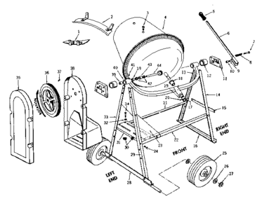 Unit Parts Diagram and Parts List for 7137526  Craftsman Cement Mixer
