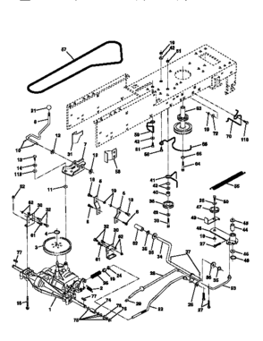 Drive Diagram and Parts List for 917256410  Craftsman Lawn Tractor