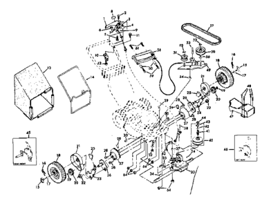 Axle Assembly Diagram and Parts List for 131974202  Craftsman Lawn Mower