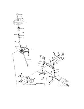 Steering Assembly Diagram and Parts List for 917274750  Craftsman Lawn Tractor