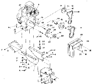 Engine & support brackets, pulleys, belts, belt cover Diagram and Parts List for 98729905  Craftsman Tiller