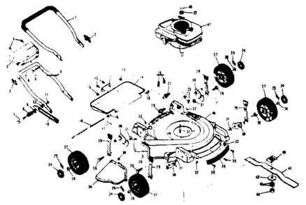 Unit Parts Diagram and Parts List for 13190280  Craftsman Lawn Mower