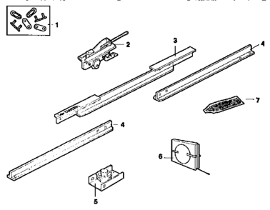 Rail Assembly Diagram and Parts List for 13953627SRT  Craftsman Garage Door Opener