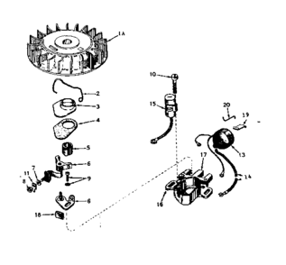 Magneto No. 610689a Diagram and Parts List for 143567022  Craftsman Engine