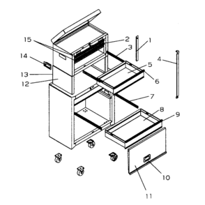 Cabinet Parts Diagram and Parts List for 70691131511-72  Craftsman Tool Stand & Cart