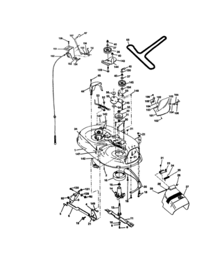 Mower Deck Diagram and Parts List for 917272671  Craftsman Lawn Tractor