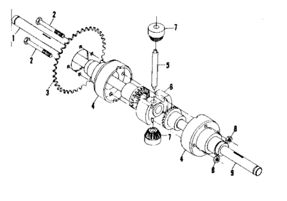 Differential And Axle Assembly Diagram and Parts List for 13196602  Craftsman Engine