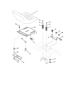 Seat Assembly Diagram and Parts List for 917275754  Craftsman Lawn Tractor