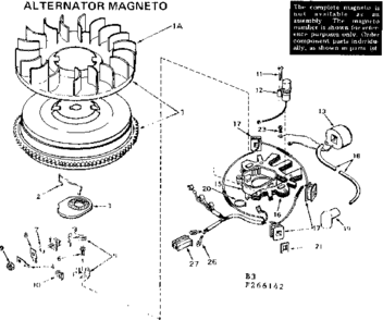 Magneto Diagram and Parts List for 143266142  Craftsman Engine