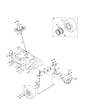 Steering/wheel Diagram and Parts List for 247203776  Craftsman Lawn Tractor