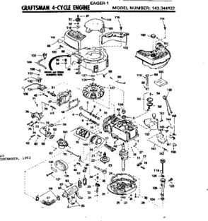 Part Location Diagram of 35120 Tecumseh Cover, Engine (Starter side)