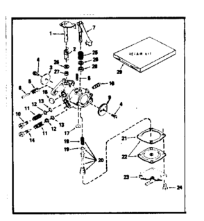 Carburetor No. 632208 Diagram and Parts List for 143751042  Craftsman Engine