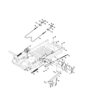Deck Lift Diagram and Parts List for 247270540  Craftsman Engine