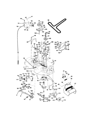 Mower Deck Diagram and Parts List for 917272441  Craftsman Lawn Tractor