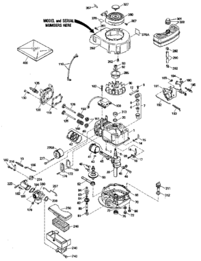 Replacement Parts Diagram and Parts List for 143414612  Craftsman Engine