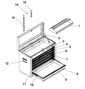 Tool Chest Diagram and Parts List for 70621161  Craftsman Tool Stand & Cart