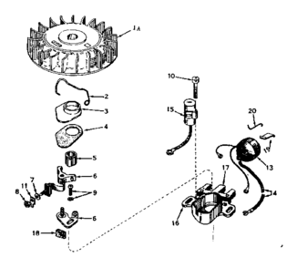 Magneto No. 610690a Diagram and Parts List for 143571072  Craftsman Engine