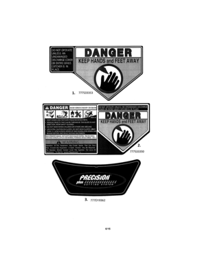 Decals Diagram and Parts List for 247379990  Craftsman Lawn Mower