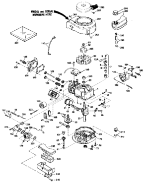 Replacement Parts Diagram and Parts List for 143434212  Craftsman Engine