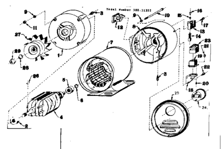 Generator Diagram and Parts List for 58031352  Craftsman Engine