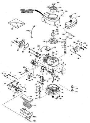 Replacement Parts Diagram and Parts List for 143394492  Craftsman Engine