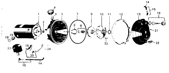 Part Location Diagram of J218-596 Craftsman Pump motor assembly