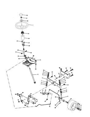 Steering Assembly Diagram and Parts List for 917277360  Craftsman Lawn Tractor