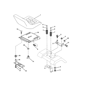 Seat Assembly Diagram and Parts List for 917275400  Craftsman Lawn Tractor