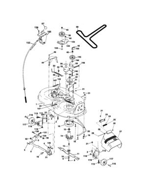 Mower Deck Diagram and Parts List for 917275180  Craftsman Lawn Tractor