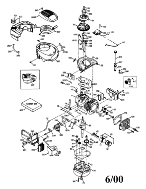 Part Location Diagram of 36185 Craftsman Lawn & garden equipment engine crankshaft